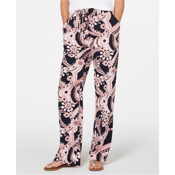 TOMMY HILFIGER Navy Printed Lounge Pants Size M - Picture 1 of 3